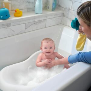 Fisher-Price 4-in-1 baby bath tub with removable sling and infant support in Pacific Pebble
