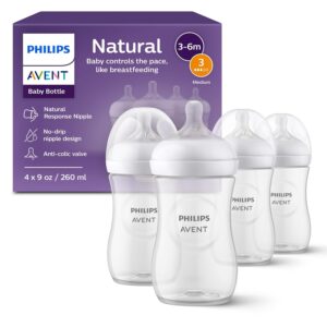 Philips Avent Natural baby bottles with Natural Response nipples designed for breastfeeding-like feeding for newborns