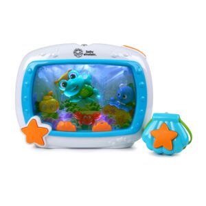 ocean themed crib sound machine with soft lights and music, Baby Einstein sea dreams soother for nursery bedtime routine coastal baby room decor