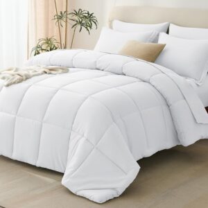 Chic & Cozy Bedroom Furniture featuring 7-piece white comforter 