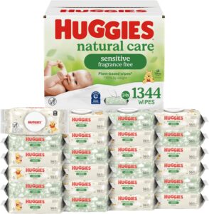 Huggies Natural Care sensitive baby wipes unscented hypoallergenic wipes made with 99 percent purified water
