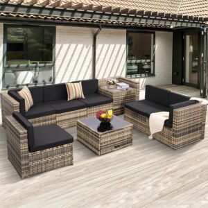 Outdoor wicker patio set for cozy backyards