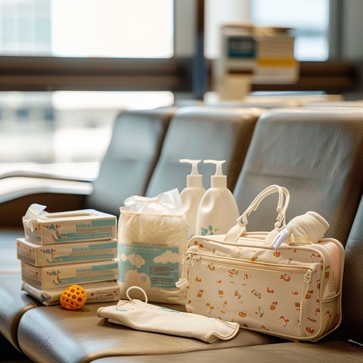 Diaper bag, diapers, baby wipes, and baby care essentials
