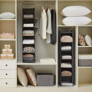 hanging closet organizer shelves for small closet storage and organization