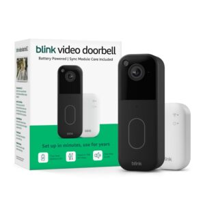 smart video doorbell installed at front door for home security