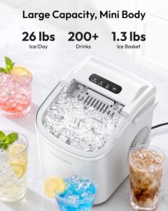 compact countertop ice maker machine producing fresh ice cubes in modern kitchen